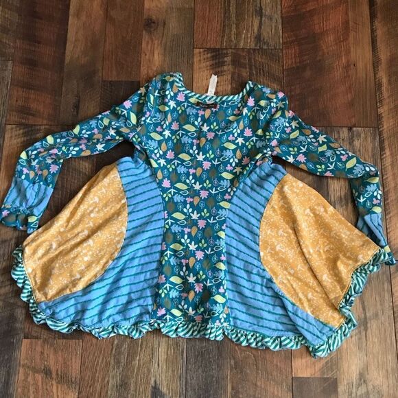 Matilda Jane SZ 8 long sleeve top tunic floral ruffles Make believe footpath - Picture 2 of 6